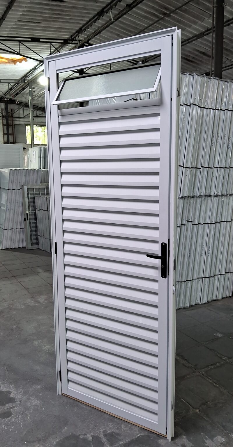 Porta Palheta com um basculante 2,10x0,80 Alumínio branco L25 - Image 2