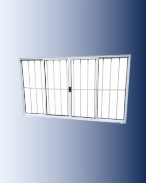 Vitrô de alumínio 04 folhas 1,00 x 1,20 Branco Com Grade