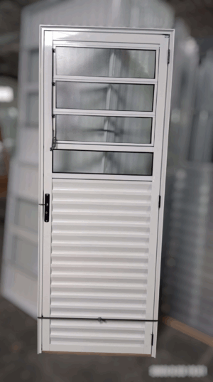 Porta Basculante 2,10x0,80 Alumínio branca linha 25