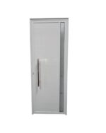 Porta Lambril 2.10x0.80cm Alumínio branco L25 com dois vitro lateral