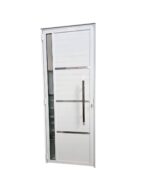 Porta Lambril 2.10x0.90cm Alumínio branca L25 com visor e 03 travessas brilhantes